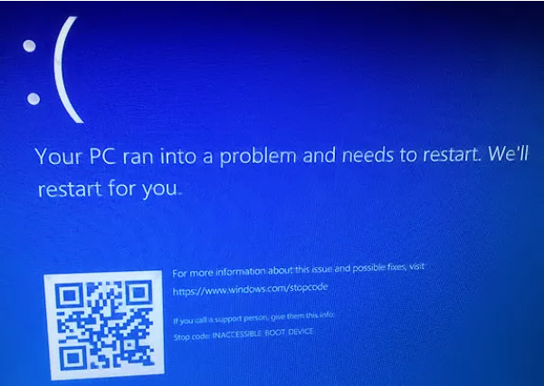 How to fix windows 10 inaccessible boot device?