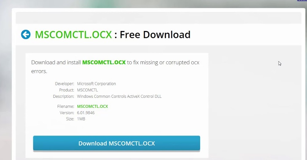 Download-MSCOMCTL-file
