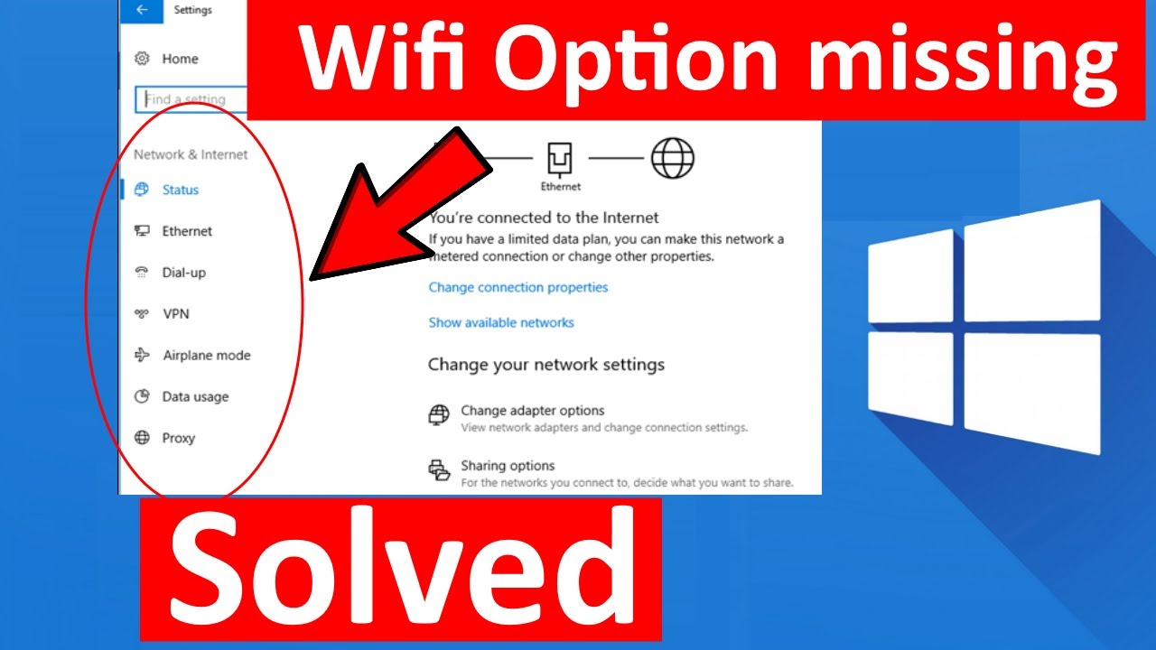 Why is my wifi not showing up on windows 10