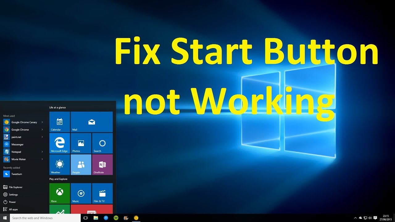 How to Repair Start Menu Not Working in Windows 10