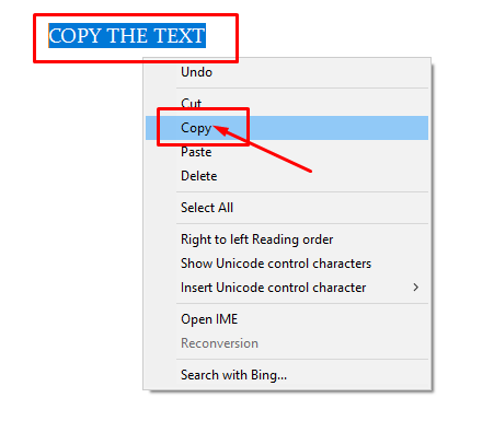 COPY THE TEXT