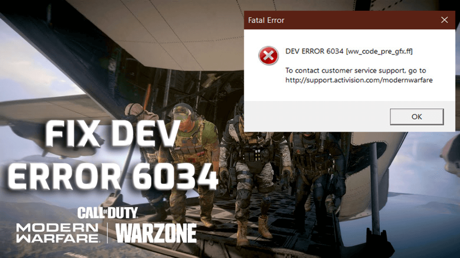 Call of Duty Dev Error 6034 Xbox