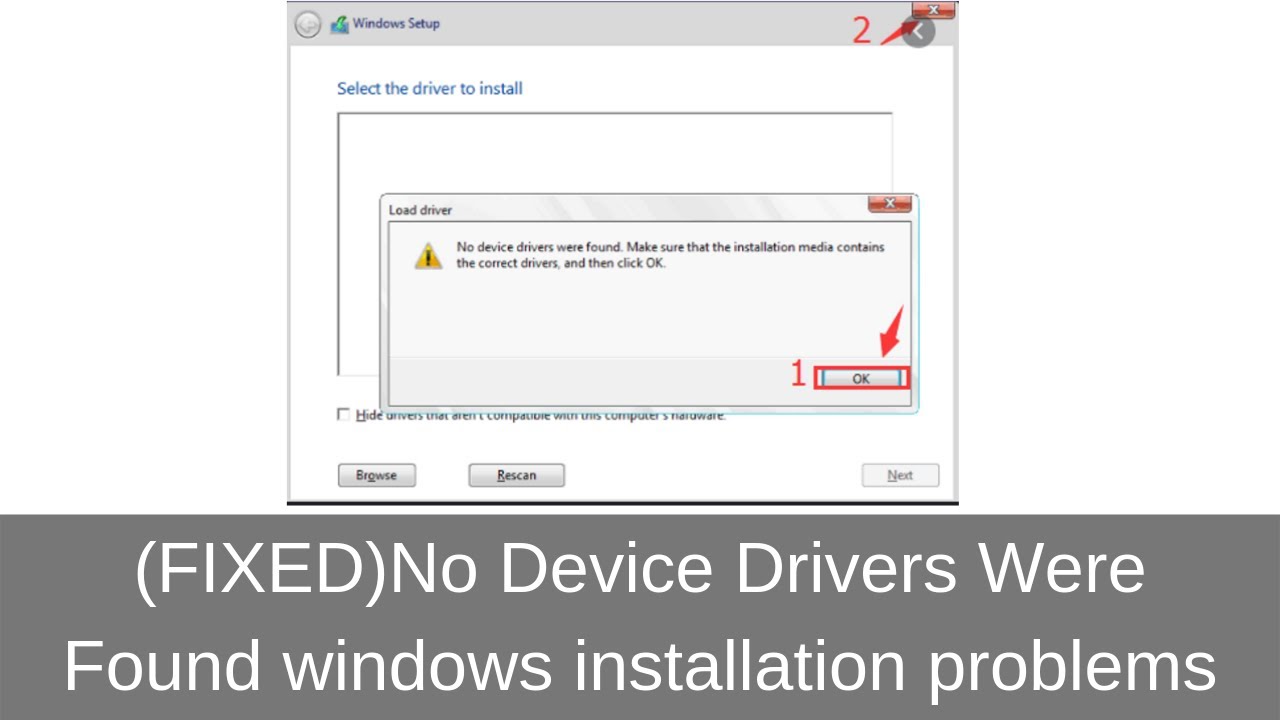 No Device Drivers were found Windows 8 Installation USB