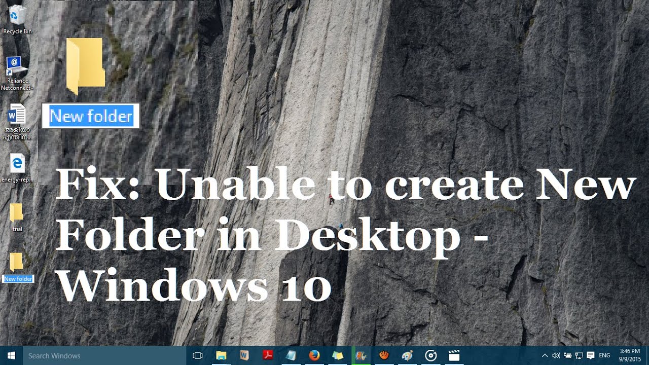 I Can’t Create New Folder in Windows 10