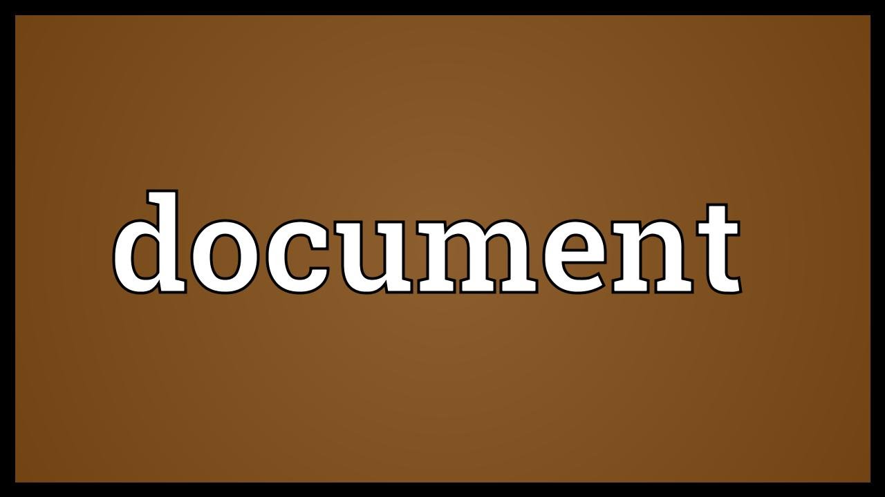 What does document mean?