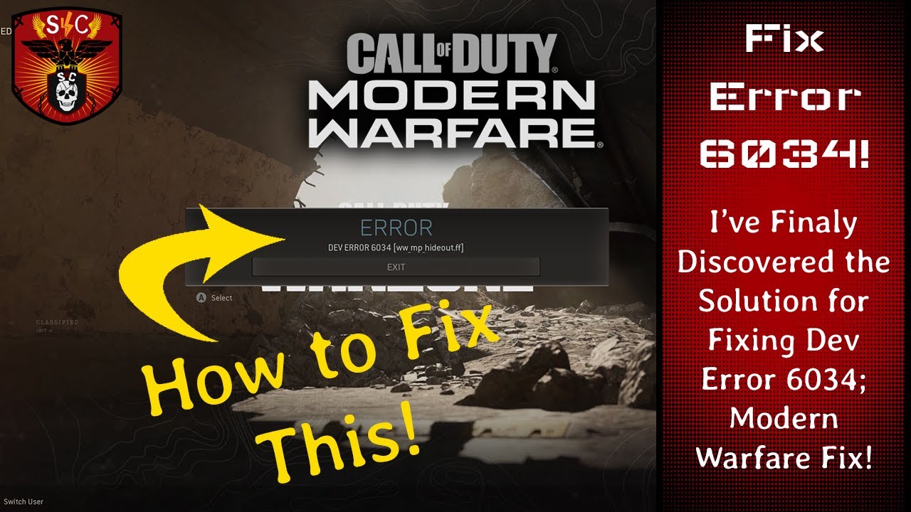 Modern warfare dev error 6034 xbox
