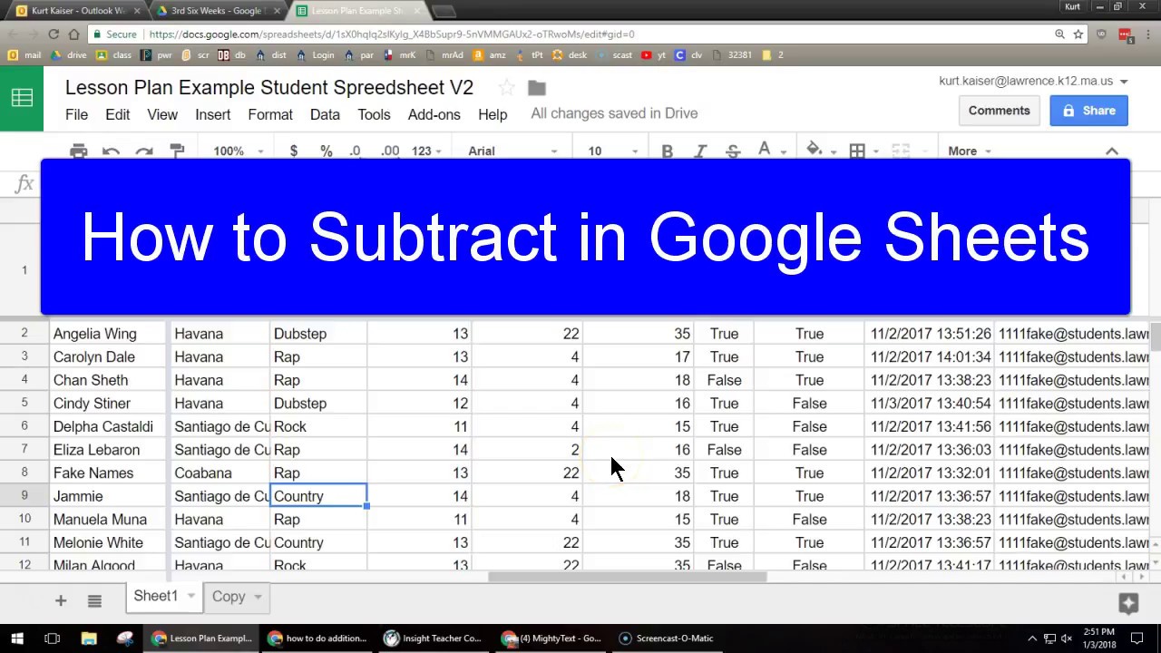 How to Subtract in Google Sheets?