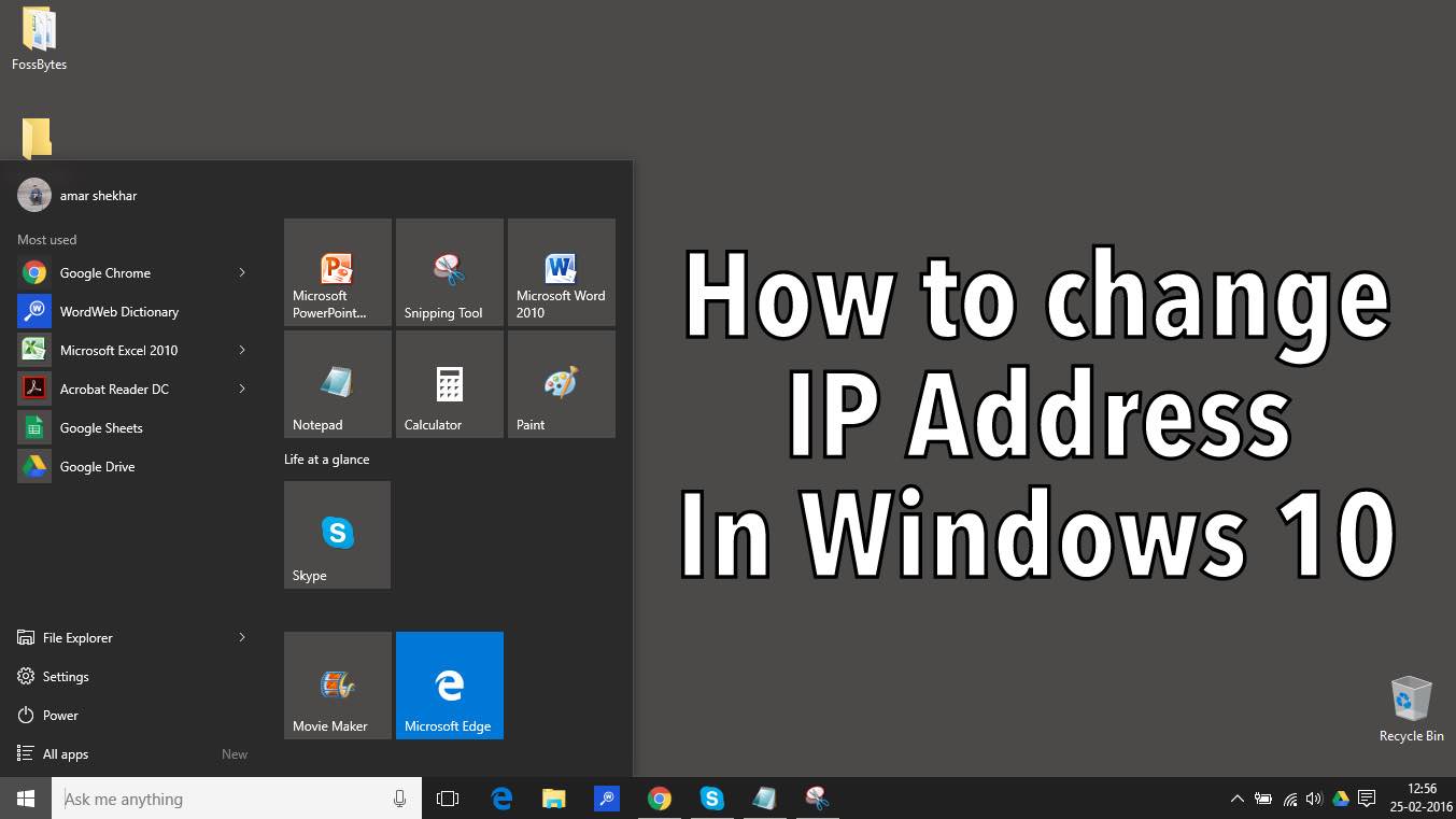 Change IP Address Windows 10
