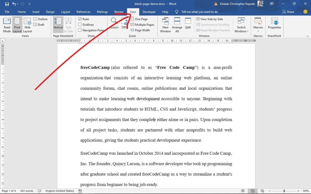 How to Delete an Extra Blank Page in a Word Document