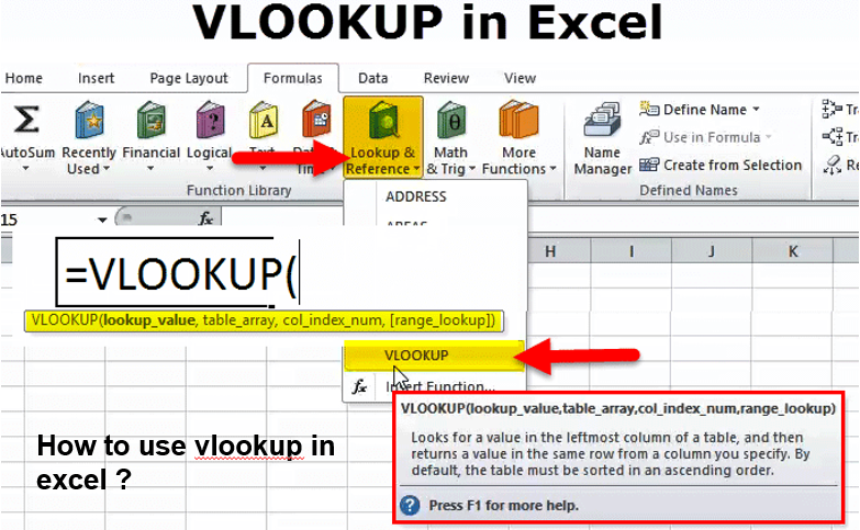 how to use vlookup in excel