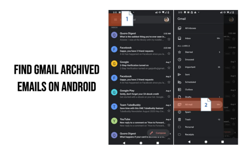 gmail archive on android