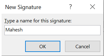 type name for signature