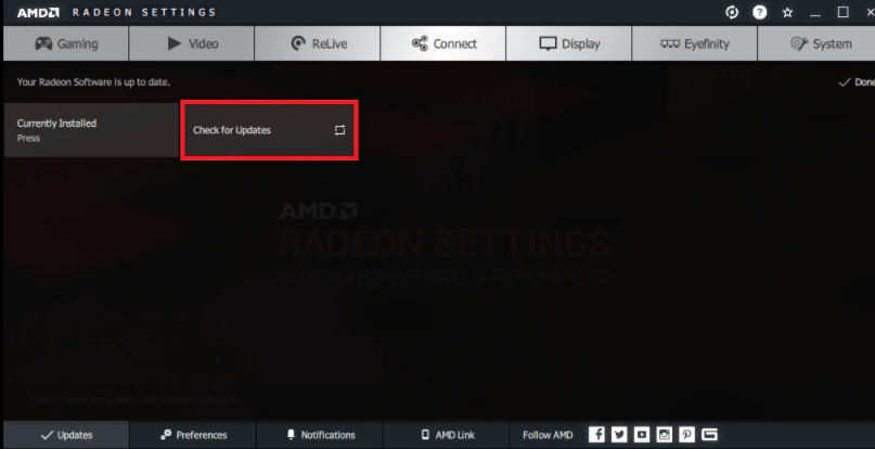 AMD redeon setting