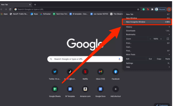 incognito window tab image on chrome