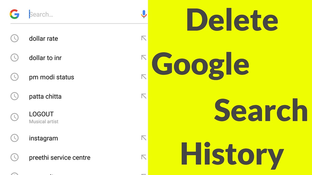 How to clear google search history?