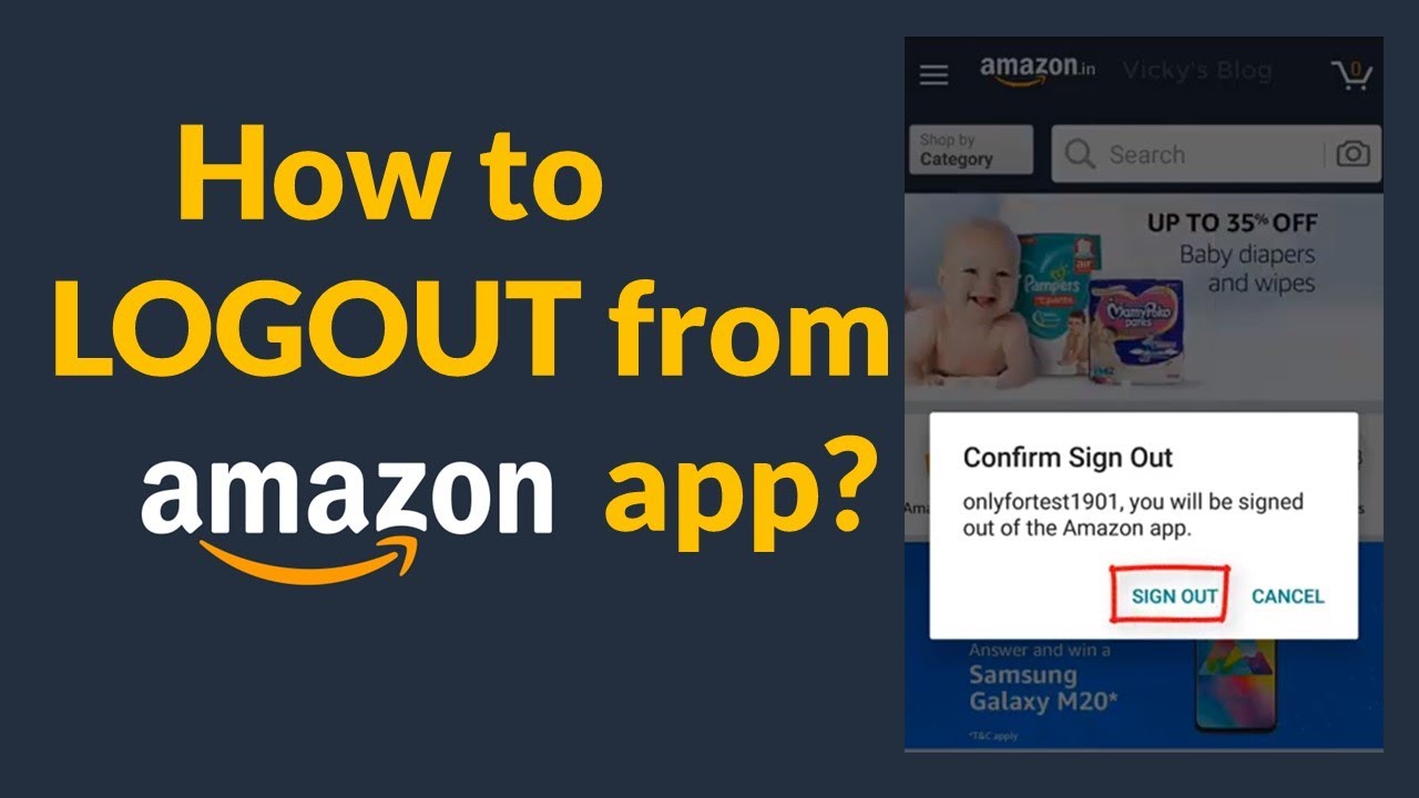 How to log out of amazon app?