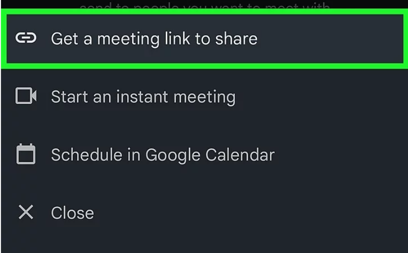 get a meeting link to share