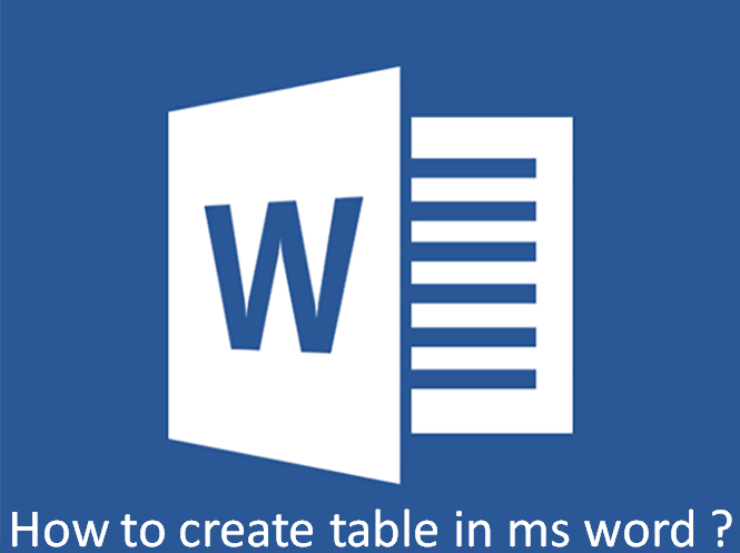 how to create table in ms word