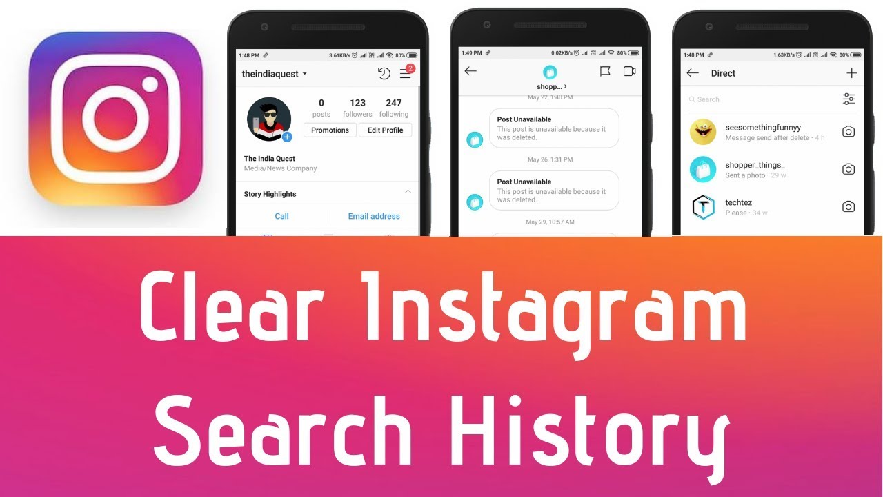 How to clear search history on Instagram?