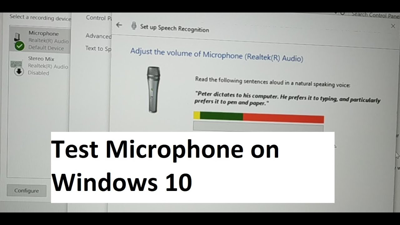 How to test microphone windows 10?