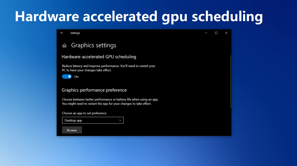 Hardware accelerated gpu scheduling