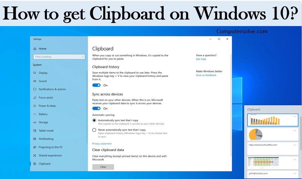 How to get Clipboard on Windows 10?