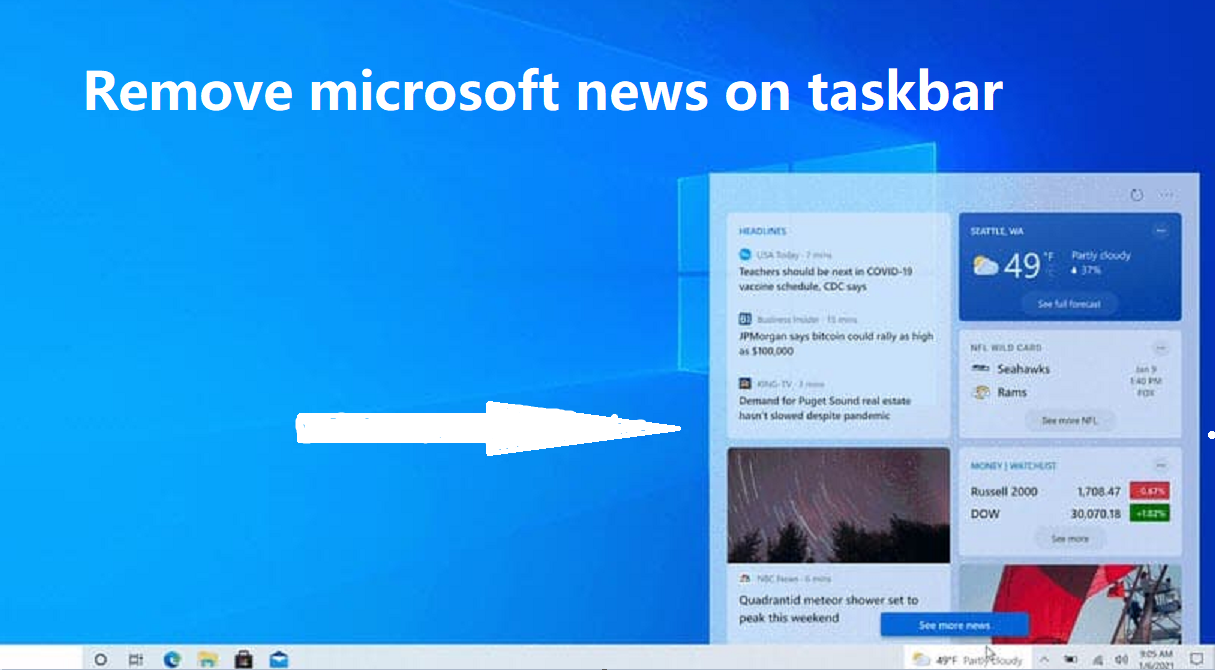Remove microsoft news on taskbar