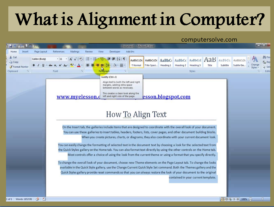 What is Alignment in Computer?
