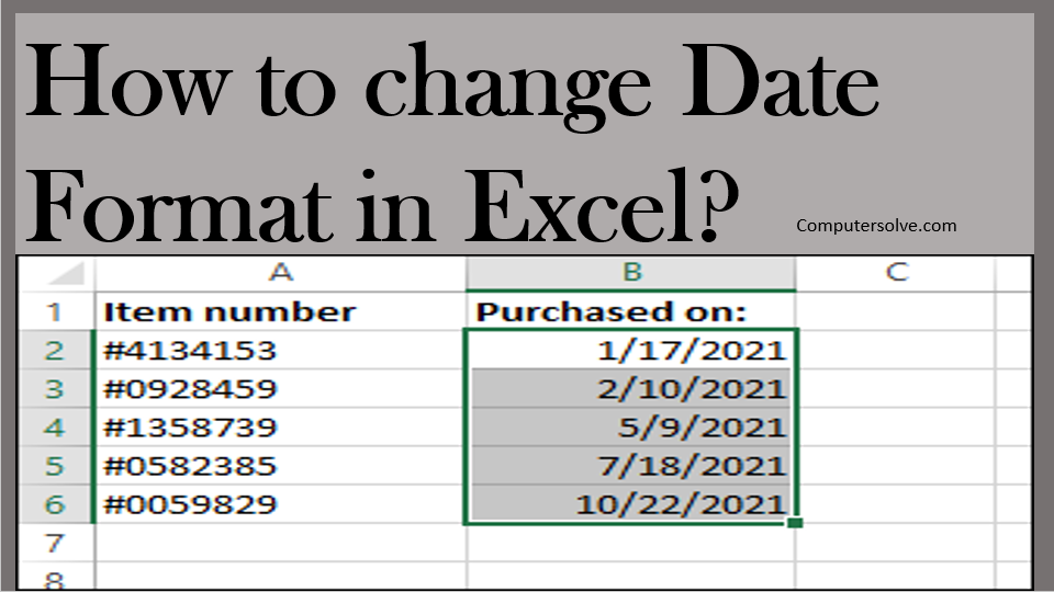 date in excel