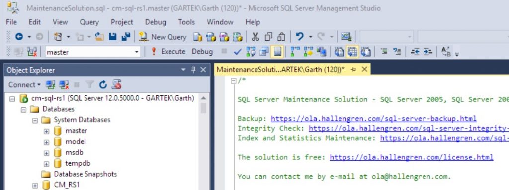 How-To-use-Ola-Hallengrens-SQL-Server-Maintenance-Solution