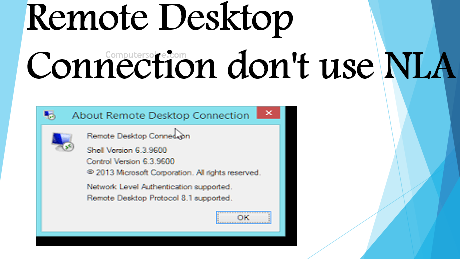 Remote Desktop Connection don't use NLA