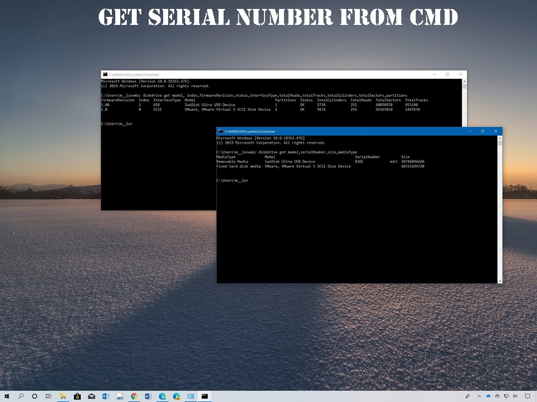 get serial number from cmd