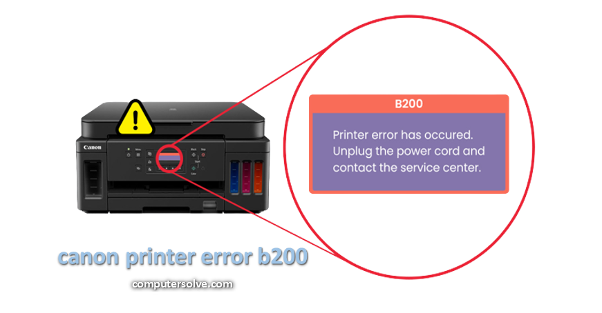 How to fix canon printer error b200?