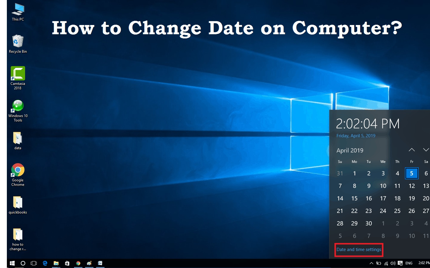 how to change date on computer