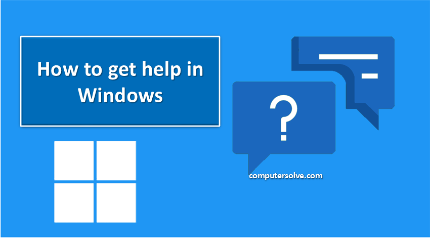 How to get help in Windows