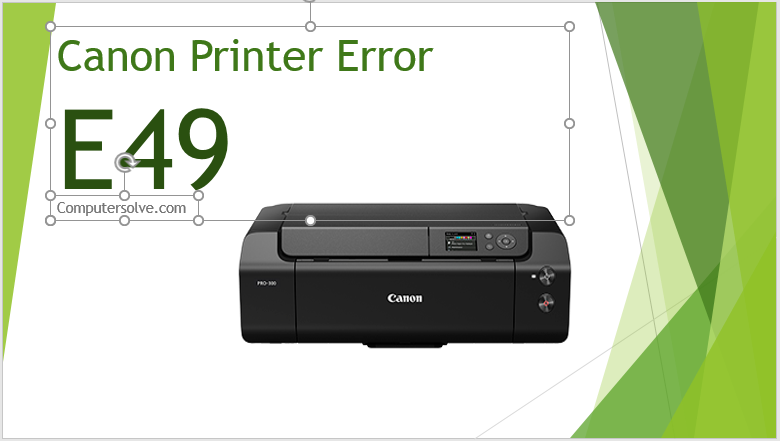 canon printer error E49