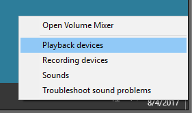 click the playback devices