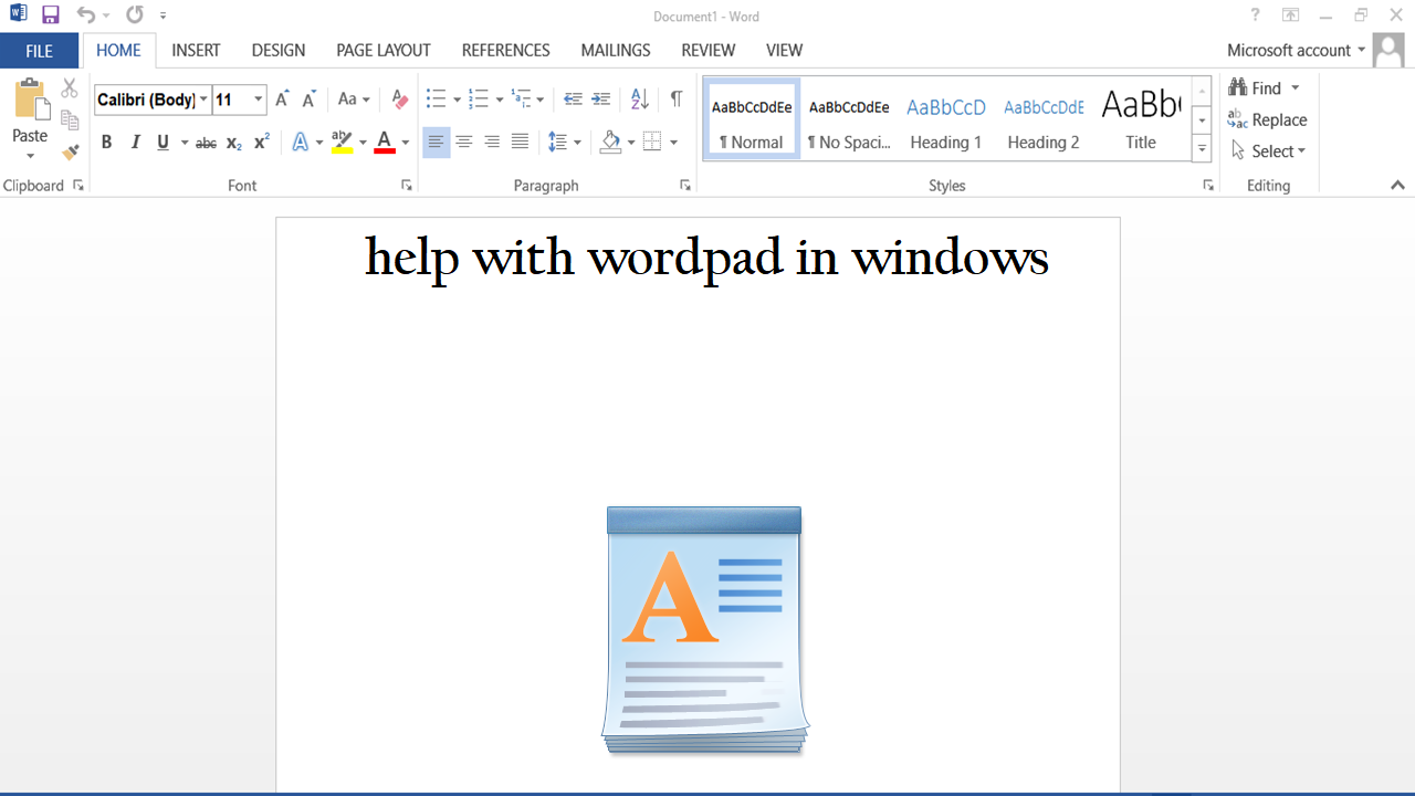 help with wordpad in windows