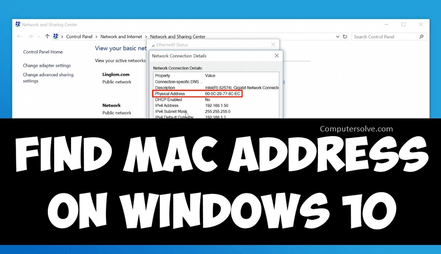 How to find mac address on windows 10