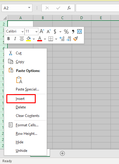 insert multiple rows in Excel
