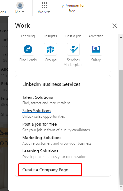 How do i Set up a Linkedin Business Page